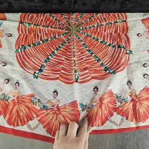 Hermes Red and White Ballerina Scarf